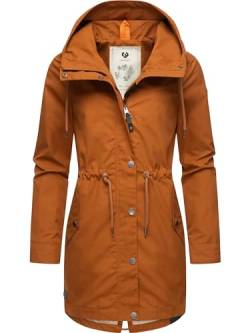 Ragwear Damen Übergangsjacke leichte Jacke lang mit Kapuze Canny Cinnamon24 Gr. M von Ragwear