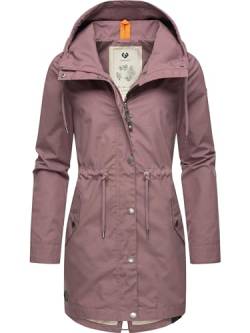 Ragwear Damen Übergangsjacke leichte Jacke lang mit Kapuze Canny Mauve24 Gr. M von Ragwear