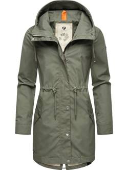 Ragwear Damen Übergangsjacke leichte Jacke lang mit Kapuze Canny Olive24 Gr. 3XL von Ragwear