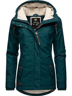 Ragwear Damen Winterjacke Warmer Kurzmantel mit Kapuze Monade Dark Green22 Gr. S von Ragwear