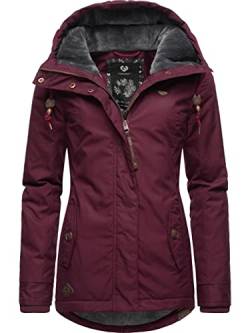 Ragwear Damen Winterjacke Warmer Kurzmantel mit Kapuze Monade Wine Red22 Gr. L von Ragwear