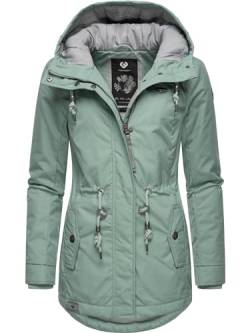 Ragwear Damen Winterjacke Warmer Kurzmantel mit Kapuze Monadis Black Label Dusty Green23 Gr. L von Ragwear