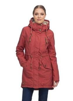 Ragwear ELSIE Damen Frauen Parka,Mantel,Übergangsmantel,Übergangsjacke mit Kapuze,Herbstmantel,Rosa,S von Ragwear