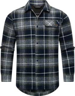 Ragwear Herren Karo-Hemd Holzfällerhemd Hemdjacke leichte Übergangsjacke Bler Navy Gr. XL von Ragwear