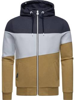 Ragwear Herren Sweatjacke Zip-Hoodie Jacke in Colourblocking-Optik mit verstellbarer Kapuze Trien YOUMODO Navy Gr. 4XL von Ragwear