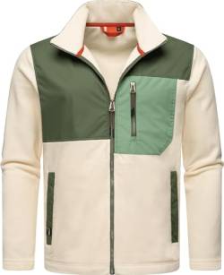 Ragwear Herren Teddy Fleecejacke Übergangsjacke mit hohem Kragen und Brusttasche Flettcher Beige Gr. S von Ragwear