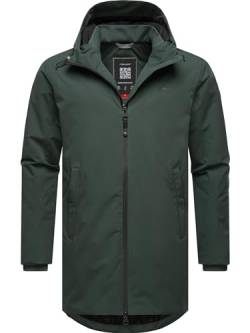 Ragwear Herren Übergangsjacke leichte Jacke lang mit Kapuze Frydo Dark Green Gr. L von Ragwear