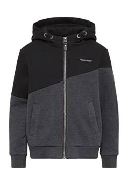 Ragwear Jowell Sweat Jungen Sweatjacke Sweatshirt Jacke mit Kapuze Cardigan Sweater Streetwear Übergangsjacke (DE/NL/SE/PL, Numerisch, 140, Regular, BLACK-DARKGREY) von Ragwear
