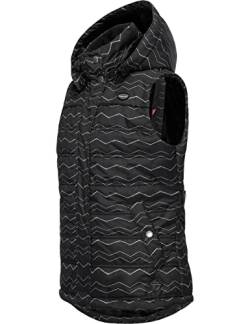 Ragwear Kinder Mädchen Outdoor-Weste Steppweste wasserdicht mit Abnehmbarer Kapuze Marrin Chevron Black Gr. 152 von Ragwear