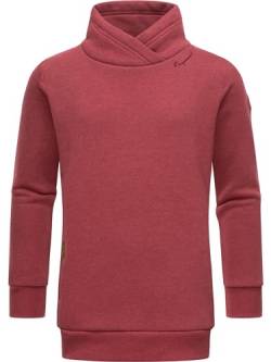 Ragwear Mädchen Sweatshirt Longsleeve Pullover aus recyceltem Polyester mit Stehkragen Nesie Raspberry Gr. 134 von Ragwear