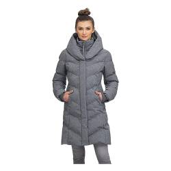 Ragwear NATALKA Damen Frauen Mantel,Parka,Steppmantel,lange Jacke,Stehkragen,wasserdicht,Grau,M von Ragwear