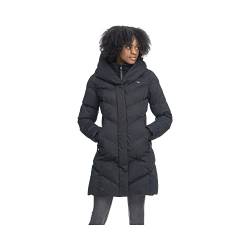 Ragwear NATALKA Damen Frauen Mantel,Parka,Steppmantel,lange Jacke,Stehkragen,wasserdicht,Schwarz,XXL von Ragwear