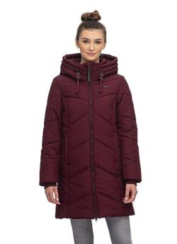 Ragwear NOVISTA Damen Frauen Mantel,Parka,Steppmantel,lange Jacke,Stehkragen,wasserdicht,Rot,L von Ragwear