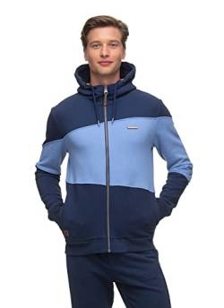 Ragwear NYKOS Herren Männer Sweatjacke,Sweatshirt mit Reißverschluss,Zip Hoodie,Kapuze,Stehkragen,Blau,XXL von Ragwear