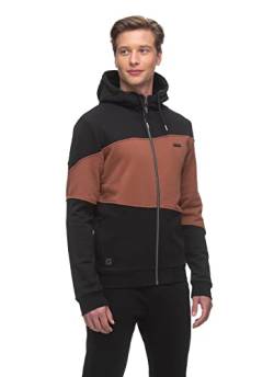 Ragwear NYKOS Herren Männer Sweatjacke,Sweatshirt mit Reißverschluss,Zip Hoodie,Kapuze,Stehkragen,Schwarz,L von Ragwear