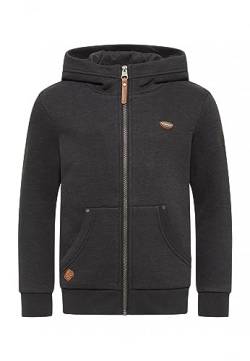 Ragwear Nesie Zip Mädchen Sweatjacke Sweatshirt mit Kapuze Übergangsjacke Jacke Cardigan Strickjacke aus weicher Baumwolle (DE/NL/SE/PL, Numerisch, 140, Regular, Black) von Ragwear