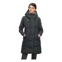 Ragwear PAVLA VEST Damen Frauen Weste,Stepp-Weste lang, Weste lang,ärmellos,Kapuze,Grün,XL von Ragwear