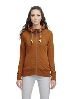 Ragwear PAYA Damen Frauen Sweatjacke,Sweatshirt mit Reißverschluss,Zip Hoodie,Kapuze,Stehkragen,Gelb,XL von Ragwear