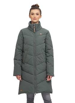 Ragwear REBELKA Damen Frauen Mantel,Parka,Steppmantel,lange Jacke,Stehkragen,wasserdicht,Grün,XL von Ragwear