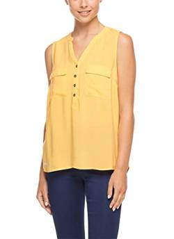 Ragwear ROMANNA Damen Frauen Top,Shirt,Oberteil,ärmellose Bluse,Knopfleiste,Regular Fit,Yellow (6028),XL von Ragwear