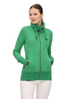 Ragwear Rylie Zip Damen Frauen Kapuzenpulli,Zip Hoodie,Sweatjacke,Stehkragen,Seitentaschen,Grün,L von Ragwear