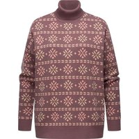 Ragwear Stehkragenpullover Danika Organic Damen Pullover mit winterlichem Muster-Print von Ragwear