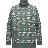 Ragwear Stehkragenpullover Danika Organic Damen Pullover mit winterlichem Muster-Print von Ragwear