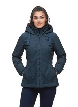 Ragwear VARVARRA Damen Frauen Jacke,Winterjacke mit Kapuze,Stehkragen,gefüttert,Blau,XL von Ragwear