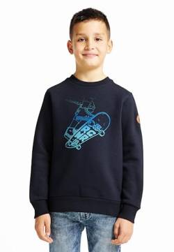 Ragwear YANIS Print A Jungen Sweatshirt O Neck Runhals Sweater Skateboard Skater (DE/NL/SE/PL, Numerisch, 128, Regular, Navy) von Ragwear