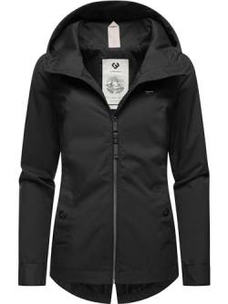 Ragwear leichte Damen Übergangsjacke kurz Outdoor-Jacke wasserdicht Parka mit Kapuze Monade Übergang YOUMODO Black24 Gr. M von Ragwear