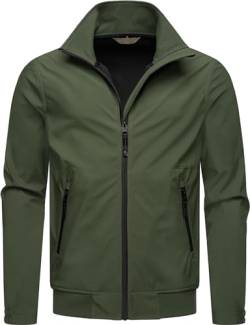 Ragwear leichte Herren Outdoorjacke Kurze Übergangsjacke wasserdicht (Wassersäule: 11.000mm) mit Stehkragen Collwie YOUMODO Dark Olive Gr. L von Ragwear