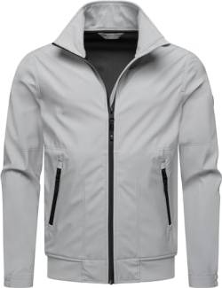 Ragwear leichte Herren Outdoorjacke Kurze Übergangsjacke wasserdicht (Wassersäule: 11.000mm) mit Stehkragen Collwie YOUMODO Light Grey Gr. XL von Ragwear