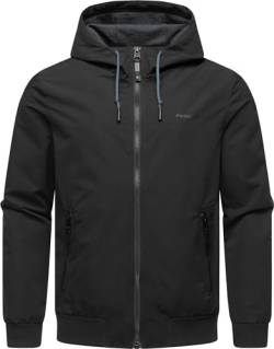 Ragwear leichte Herren Übergangsjacke kurz wasserdichte Outdoorjacke mit Kapuze Perci Black Gr. L von Ragwear