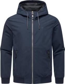 Ragwear leichte Herren Übergangsjacke kurz wasserdichte Outdoorjacke mit Kapuze Perci Navy Gr. M von Ragwear