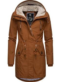 Ragwear warmer Damen Winterparka lang mit Teddyfell-Kapuze Elsie Cinnamon022 Gr. L von Ragwear