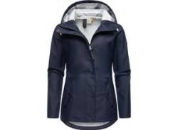 Regenjacke RAGWEAR "YM-Marge" Gr. XS (34), blau (hellmarine) Damen Jacken Lange von Ragwear