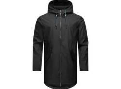 Regenmantel RAGWEAR "Sanwoy" Gr. S (48), schwarz Herren Mäntel Lange, wasserdichte Regenjacke mit Kapuze von Ragwear