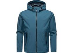 Softshelljacke RAGWEAR "Shellwie" Gr. L (52), blau (petrol) Herren Jacken Softshelljacken Wasserdichte Übergangsjacke mit Kapuze von Ragwear