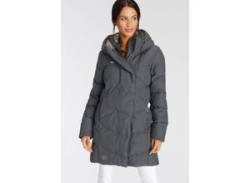 Steppjacke RAGWEAR "PAVLINNA O" Gr. S (36), grau (grey) Damen Jacken Steppjacken stylischer, gesteppter Winterparka mit Kapuze von Ragwear