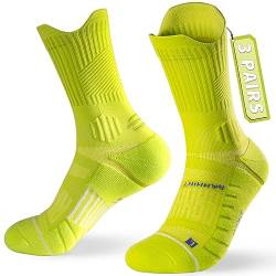 Rahhint Coolmax 3 Pack Kompressions Laufsocken Herren Damen Anti-Blasen-socken Running Socks Sportsocken mit TAB-Design, Kompressionszone, Belüftungsnetz und Fußgewölbeunterstützung, Größe 35-69 von Rahhint Pro