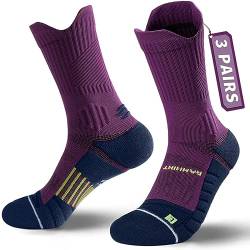 Rahhint Coolmax 3 Pack Kompressions Laufsocken Herren Damen Anti-Blasen-socken Running Socks Sportsocken mit TAB-Design, Kompressionszone, Belüftungsnetz und Fußgewölbeunterstützung, Größe 35-63 von Rahhint Pro