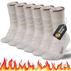 Rahhint 3 Paar Merino Wolle Wandersocken Anti-Blasen Trekking Socken Kompressionssocken Thermosocken Gepolstert Laufsocken Sportsocken für Herren, Damen & Kinder von Rahhint