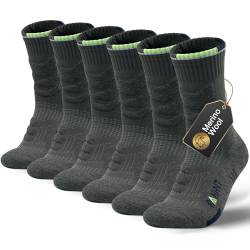 Rahhint 3 Paar Merino Wolle Wandersocken Anti-Blasen Trekking Socken Kompressionssocken Thermosocken Gepolstert Laufsocken Sportsocken für Herren, Damen & Kinder von Rahhint