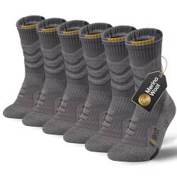 Rahhint 3 Paar Merino Wolle Wandersocken Anti-Blasen Trekking Socken Kompressionssocken Thermosocken Gepolstert Laufsocken Sportsocken für Herren, Damen & Kinder von Rahhint