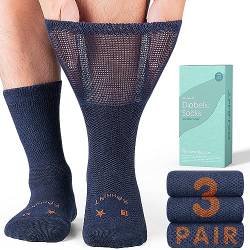 Rahhint Merino Wolle Diabetikersocken 3 Paar，ohne Gummi & ohne Naht Bambus Socken für Damen Herren von Rahhint
