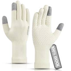 Rahhint Wolle Touchscreen Handschuhe Herren Winter Warm Thermo Touchscreen Handschuhe Damen Winterhandschuhe Fleece Stretch Wolle Bequem Material Strickhandschuhe XS/S/M/L/XL/XXL OutdoorHandschuhe von Rahhint