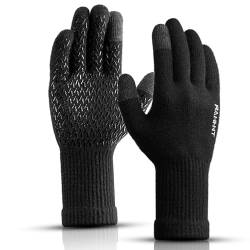 Rahhint Wolle Touchscreen Handschuhe Herren Winter Warm Thermo Touchscreen Handschuhe Damen Winterhandschuhe Fleece Stretch Wolle Bequem Material Strickhandschuhe XS/S/M/L/XL/XXL OutdoorHandschuhe von Rahhint