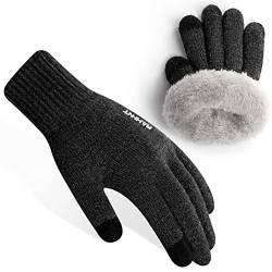 Unisex Kinder Handschuhe Winter für Jungen Mädchen Thermohandschuhe Touchscreen Winterhandschuhe Warme Wollstrickhandschuhe mit Fleecefutter 3-15 Jahre von Rahhint