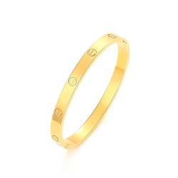 Damen Armreif Ringe Damen aus Edelstahl Gold Armband 100% Wasserfest schmuck (Ring 52) von RaiOne