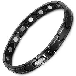 RainSo Starkes Magnetarmband für Herren aus Titan - Magnetisches Titan Armband(Schwarz) von RainSo